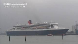 QE2 QM2 Horn Battle  Southampton [upl. by Aitak]