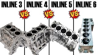 ENGINE BALANCE Inline 3 vs Inline 4 vs Inline 5 vs Inline 6 [upl. by Esidnak]