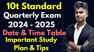 10th quarterly exam time table 2024Portions And Study Plan  10th quarterly important questions [upl. by Liba]