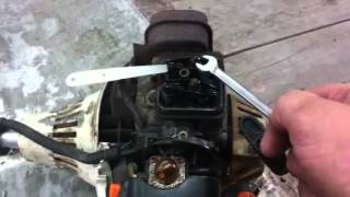 STIHL TRIMMER REPAIR how to adjust the valves on a 4mix stihl trimmer [upl. by Enywtna390]