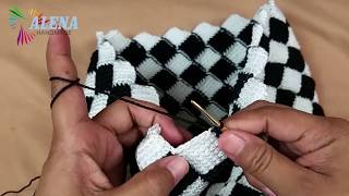 CROCHETTUTORIAL MERAJUT TAS MOTIF ENTRELACPART 2 [upl. by Augusta]