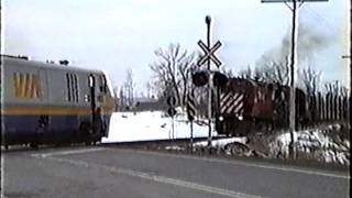 Near Fatal Head on Via Train CP Freight Smithfalls 2 [upl. by Hedberg]