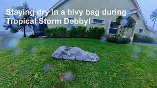 Using the USGI MSS goretex Bivy bag in heavy rain  Tropical Storm Debby aka Hurricane Debby 2024 [upl. by Uile646]