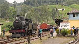 Steam train on the Sri Lanka mountain railway line  Dampfzug tren de vapor parni vlak 蒸気機関車 증기기관차 [upl. by Atilamrac]