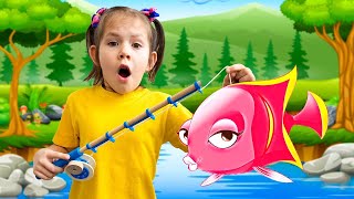 1 2 3 4 5 Once I Caught a Fish Alive  Nursery Rhymes amp Kids Songs [upl. by Ecilef82]