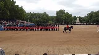 Trooping the Colour Major Generals Review 1624 march past in quick time [upl. by Ellerihs208]