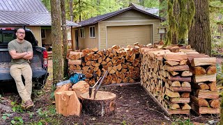 3 Day Solo Firewood Haul at My Cabin in the Woods [upl. by Case]