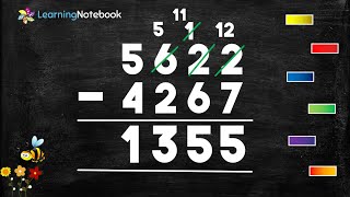 Subtraction of 4 digit numbers with borrowing [upl. by Joshi]