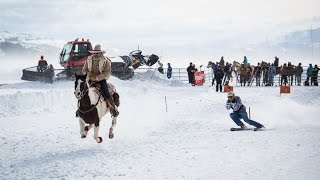 Skijoring in Jackson Hole  Click in and Hang on for the Ride [upl. by Pengelly]