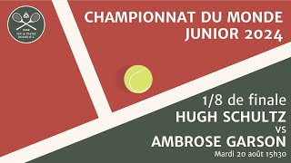 Championnat du Monde Junior du Jeu de Paume 2024  18 finale  Hugh Schultz vs Ambrose Garson [upl. by Ahtekahs]