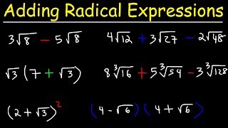 Adding and Subtracting Radical Expressions With Square Roots and Cube Roots [upl. by Lottie]