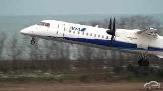 ANA Wings Bombardier DHC8 Q400 JA854A Takeoff to Osaka [upl. by Airitac]