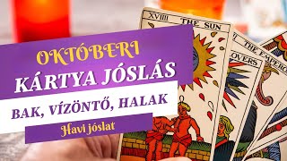 OKTÓBER havi kártyajóslás Bak Vízöntő Halak jóslás tarot cigánykártya csillagjegyek [upl. by Leruj]