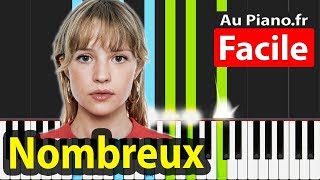 Angèle Nombreux Piano Tuto Facile Karaoké Paroles [upl. by Alehc]