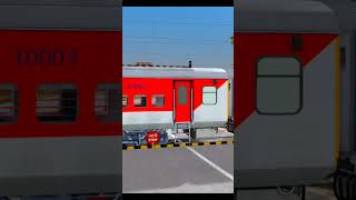 HIGH SPEED TRAINS CROSSING RAILWAY GATE train shorts [upl. by Ydnic592]