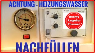 Heizungsanlage  Wasser nachfüllen  Anleitung [upl. by Sldney82]