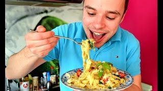 MAKARON Z KREWETKAMI I SZPINAKIEM  TAGIATELLE SCAMPI E SPINACI [upl. by Aitel]