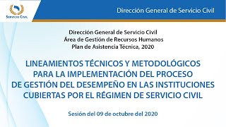 Lineamientos Implementación Gestión del Desempeño en Instituciones del RSC 09 de octubre [upl. by Ednil]