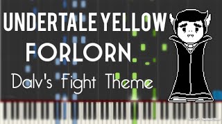 Forlorn  Synthesia Piano Tutorial  Undertale yellow OST 13  Dalvs Theme [upl. by Weitman]