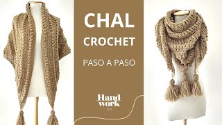 Cómo tejer chal a crochet facil paso a paso con puntos básicos de crochet [upl. by Abihsat]