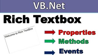 VBNet Rich Textbox control  properties Methods and events vbnet windows programming [upl. by Ria]