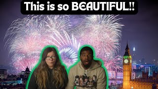 Happy New Year Live 🎆 London Fireworks 2024 🔴 BBC  AMERICANS REACT [upl. by Ariaec426]