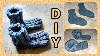 Pantoffeln  dicke Sofa  Socken stricken • DIY  Julebuergerfee [upl. by Joya]