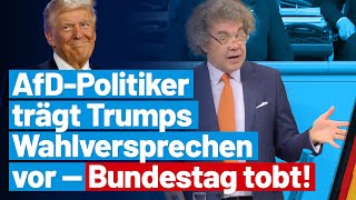 Matthias Moosdorf trägt Trumps Wahlversprechen vor  Bundestag tobt  AfDFraktion im Bundestag [upl. by Lonnie444]