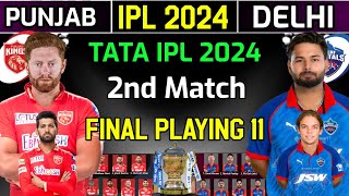 IPL 2024  Delhi Capitals vs Punjab Kings Playing 11 2024  DC vs PBKS Playing 11 2024 [upl. by Henning]