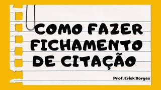 Como fazer Fichamento de Citação [upl. by Lara]