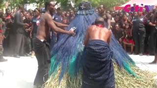 Dancing rafia stack at Asantehemaas burial rites [upl. by Noella]