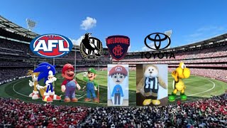 Super Matt Mario fan travels 11 Melbourne cricket ground MCG Collingwood vs Melbourne ￼￼ [upl. by Yeniffit]