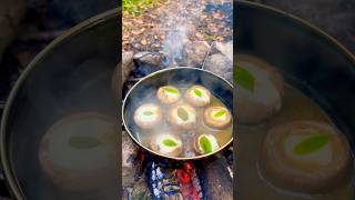 Doğada kaşarlı mantar 🍄🧀roasted mushrooms in nature [upl. by Dahlia]