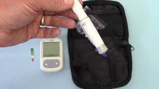 FED BGMII Blood Glucose meter Sterilance auto lancing device operation part 3 [upl. by Astred]