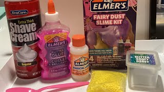 FRIZZLES CLUBHOUSE Making Fairy Dust Slime with 3 Easy Steps Adding Shaving Cream to Slime Sensory [upl. by Latsyrcal908]