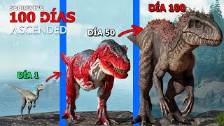 SOBREVIVO como DINOSAURIO 100 DÍAS EN ARK ASCENDED EVOLUCIONO EN INDOMINUS REX lucha contra el rey [upl. by Seluj]