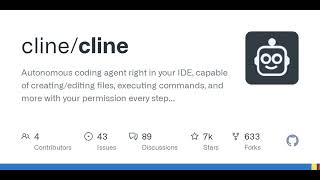 GitHub  clinecline Autonomous coding agent right in your IDE capable of creatingediting file [upl. by Tu]