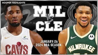 Milwaukee Bucks vs Cleveland Cavaliers Full Game Highlights  Jan 26  2024 NBA Season [upl. by Sudhir]