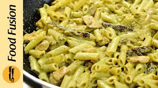 Creamy Pesto Pasta with Sun dried Tomatoes Recipe by Food Fusion [upl. by Yhtac640]