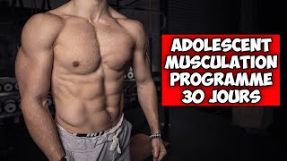 Adolescent programme musculation complet 30 jours  10min à la maison sans matériel [upl. by Aniretak]