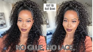 Scalp‼️ 😳How to HIDE THE BAND on a HEADBAND WIG Natural Hair Wig  NO GLUE NO LACE ft Hurela Hair [upl. by Elyrehc]