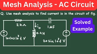 mesh analysis ac circuit  Sinusoidal Steady State Analysis [upl. by Suhail845]