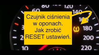 Reset kontrolki braku ciśnienia w oponach jak to zrobić  VW czujnik ciśnienia w oponach [upl. by Kcirdot]