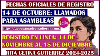 🥳👇FECHAS OFICIALES DE REGISTRO BECA RITA CETINA GUTIERREZ 20242025👇😱 [upl. by Dera]