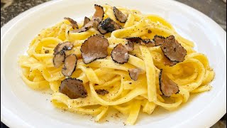 FETTUCCINE AL TARTUFO pasta with black truffles  classic recipe [upl. by Roselane]