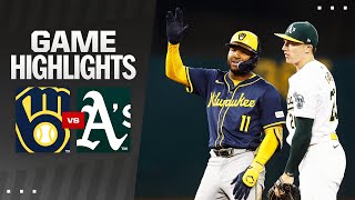 Brewers vs As Game Highlights 82324  MLB Highlights [upl. by Neetsuj]