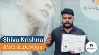 Testimonial By Mr Shiva Krishna on AWS Cloud at Apponix Technologies [upl. by Nrubyar]