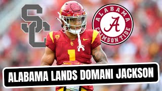 Alabama Lands Commitment From Former 5Star USC DB Domani Jackson  Why Is This Such A Big Get [upl. by Connors]