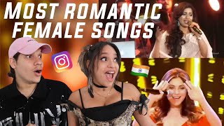 Waleska amp Efra react to Most Romantic Songs sung by Female Indian Singers [upl. by Haelem]