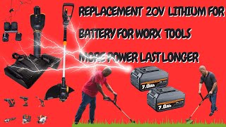 Two Pack More Powerful Worx 20V Battery Lithium Replacement Dual charger [upl. by Itra542]